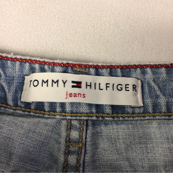 Tommy Hilfiger Vintage Wash Mini Skirt A-Line Summer Y2K Hipster Denim Cargo - Picture 2 of 9
